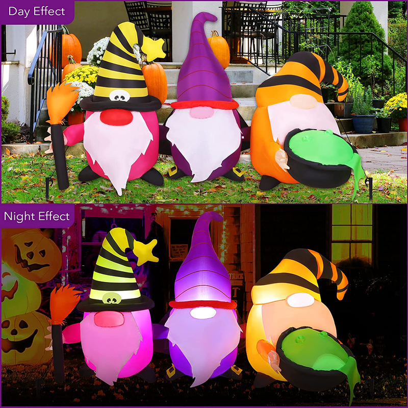 Fovths 7 Feet Halloween Inflatable Decoration Gnome Elf Blow Up Decoration LED Light Up Halloween Decoration for Indoor Outdoor Yard Garden Home & Garden > Decor > Seasonal & Holiday Decorations& Garden > Decor > Seasonal & Holiday Decorations Fovths   