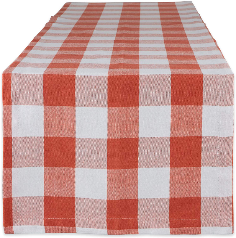 DII Buffalo Check Collection, Classic Farmhouse Table Runner, 14x108", Orange & Black Arts & Entertainment > Party & Celebration > Party Supplies DII Vintage Red Runner 14x72"