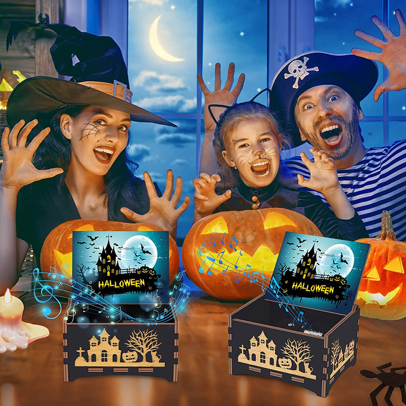 Halloween Party Gifts for Women/Kids/Girls/Boys/Toddler/Adults - The Nightmare Before Christmas Classic Music Box - Halloween Clockwork Vintage Musical Box, Plays This is Halloween - Wooden