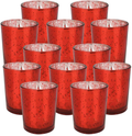 Just Artifacts 2.75-Inch Speckled Mercury Glass Votive Candle Holders (12pcs, Silver) Home & Garden > Decor > Home Fragrance Accessories > Candle Holders Just Artifacts Red  