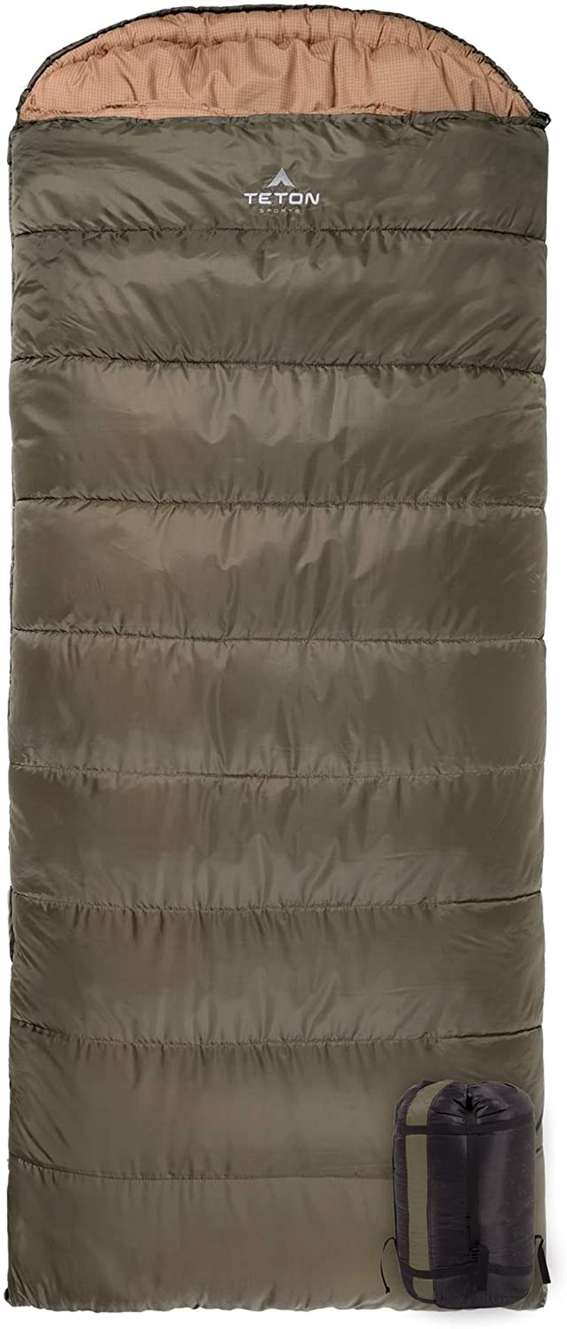 TETON Sports Celsius XL Sleeping Bag; Great for Family Camping; Free Compression Sack Sporting Goods > Outdoor Recreation > Camping & Hiking > Sleeping Bags TETON Sports Green Taffeta 20F Right Zip