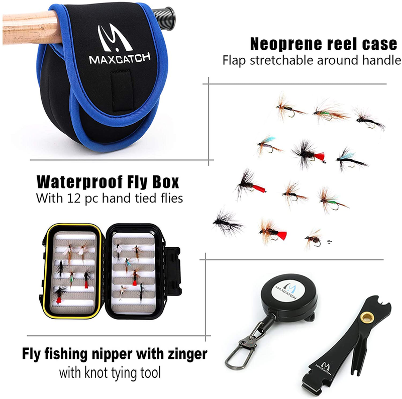 M MAXIMUMCATCH Maxcatch Extreme Fly Fishing Combo Kit 3/5/6/8 Weight, Starter Fly Rod and Reel Outfit, with a Protective Travel Case Sporting Goods > Outdoor Recreation > Fishing > Fishing Rods M MAXIMUMCATCH   