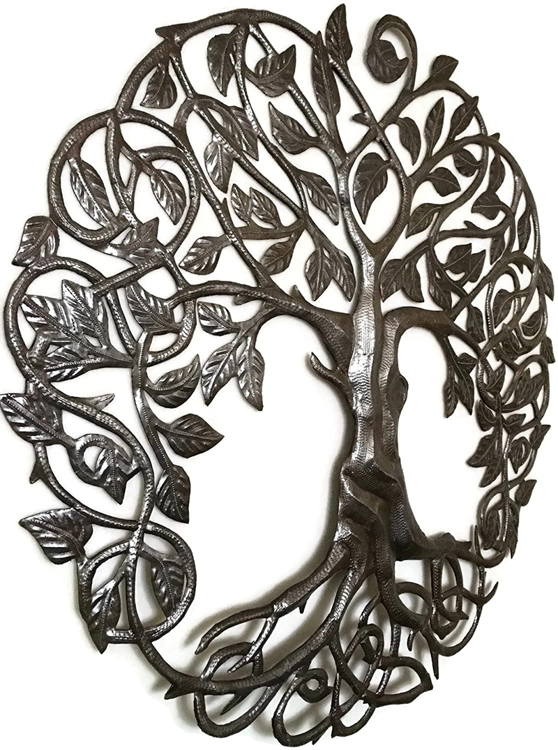 Large Celtic Tree of Life, Decorative Artwork, Outdoor Wall Art, Recycled Metal Haiti, 33 x 33 Inches Home & Garden > Decor > Artwork > Sculptures & Statues It's Cactus   