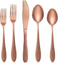 SoulFox Matte Black Silverware Set,20-Piece Flatware Cutlery Set in Ergonomic Design Size and Weight, Stainless Steel Flatware Set for 4.Used for Home and Restaurant, Dishwasher Safe(Black) Home & Garden > Kitchen & Dining > Tableware > Flatware > Flatware Sets SoulFox Rose Gold  