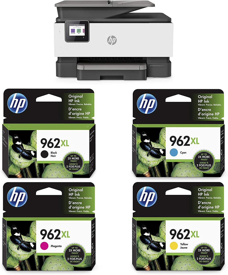 HP OfficeJet Pro 9015 All-in-One Wireless Printer, with Smart Home Office Productivity, HP Instant Ink, Works with Alexa (1KR42A) Electronics > Print, Copy, Scan & Fax > Printers, Copiers & Fax Machines HP 9015 - standard Printer + XL Ink 