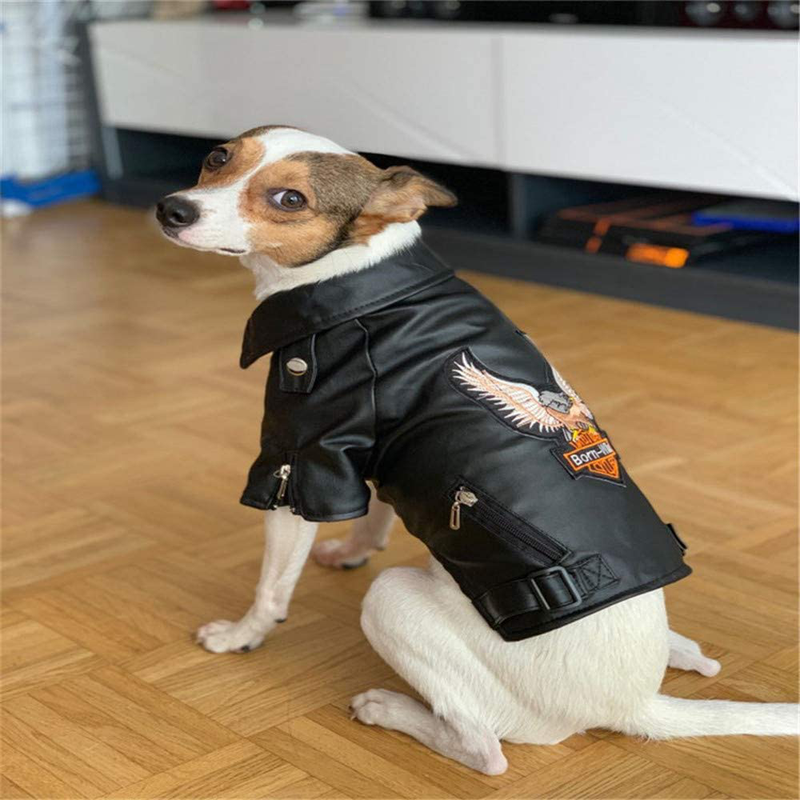 Soft Puppy PU Leather Jacket Waterproof Coat Winter Warm Clothes for Pet Dog Cat… Animals & Pet Supplies > Pet Supplies > Dog Supplies > Dog Apparel The PetOne black XL 