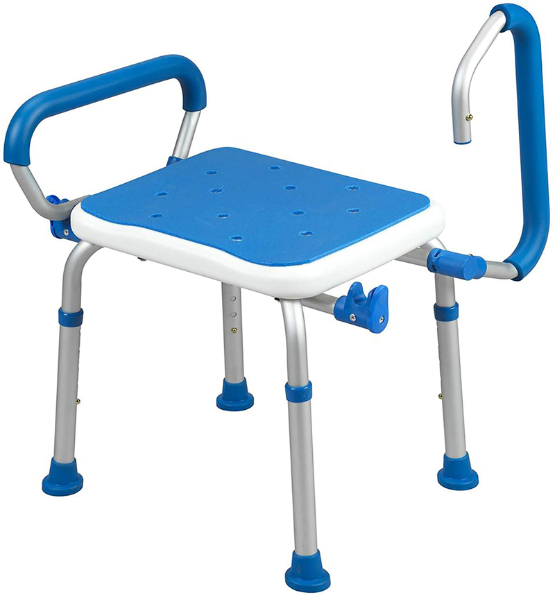PCP Bathroom Bench Shower Chair Safety Seat, Adjustable Grip Traction, Portable Medical Senior Aid, Foam Padded Sporting Goods > Outdoor Recreation > Camping & Hiking > Portable Toilets & Showers PCP Bench with Swing Arms  