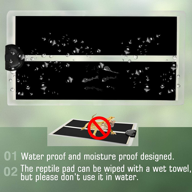 Reptile Heating Pad Under Tank Terrarium Heater Tank Warmer with Thermostat, 110V Non-Adhesive Safety Power Adjustable Pet Heat Mat for Reptiles Tortoise Amphibians Animals & Pet Supplies > Pet Supplies > Reptile & Amphibian Supplies > Reptile & Amphibian Habitat Accessories Techsea   