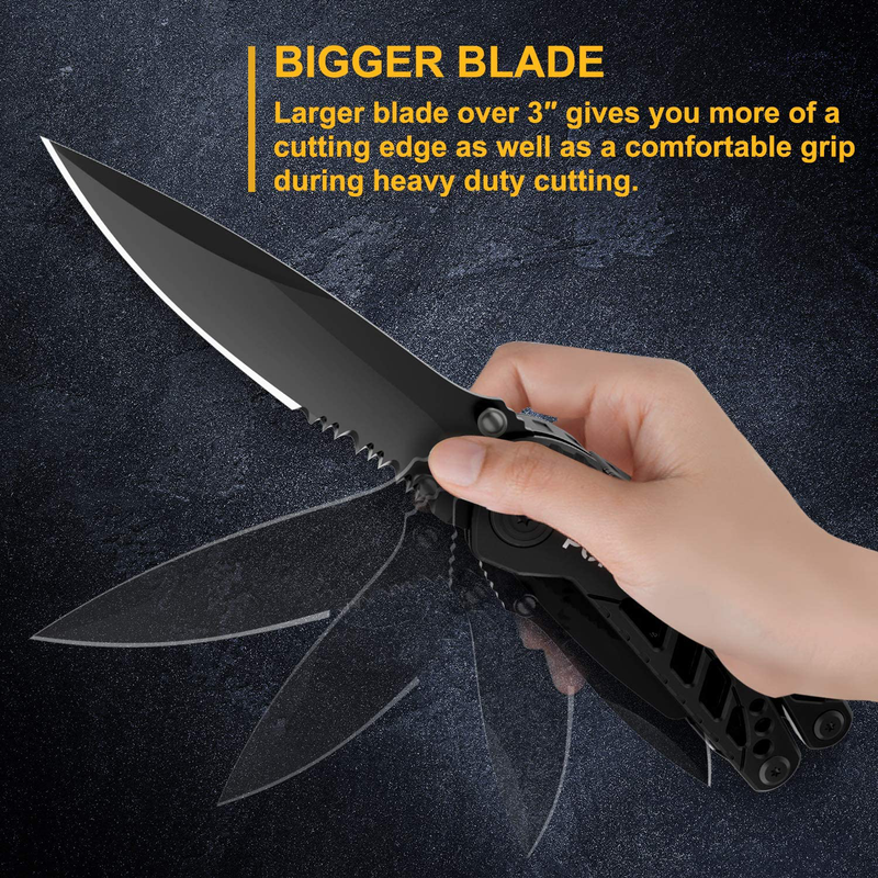 Multitool Knife, Pohaku 13 in 1 Portable Multifunctional Multi Tool with 3" Large Blade, Spring-Action Plier, Safety Locking Design, and Durable Pouch for Outdoor, Camping, Fishing, Survival and More Sporting Goods > Outdoor Recreation > Camping & Hiking > Camping Tools Pohaku   
