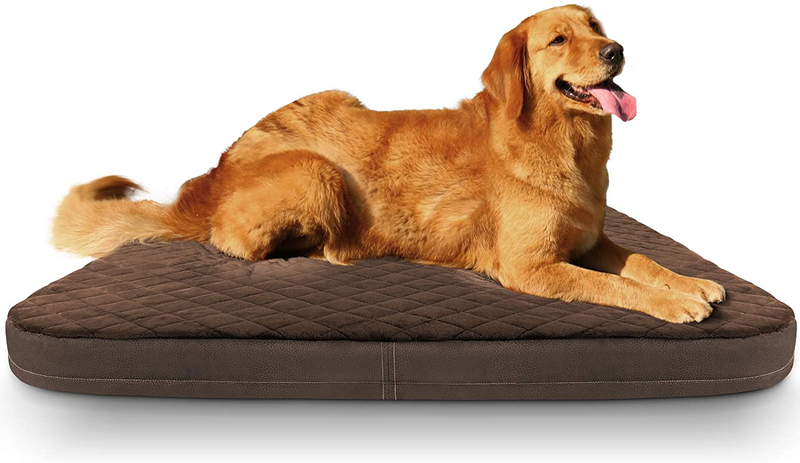Large Dog Bed Orthopedic Foam Dog Beds Mattress Joint Relief Pet Sleeping Mat, Non Slip Bottom with Removable Washable Cover Animals & Pet Supplies > Pet Supplies > Dog Supplies > Dog Beds JoicyCo Dark Brown Large 40" x 35" x 3" 