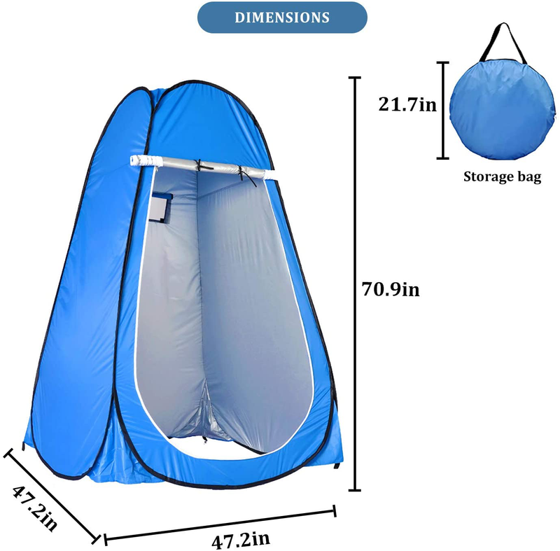LEVORYEOU Privacy Pop up Tent, Portable Toilet for Camping,Fishing Tent, Outdoor Shower Enclosure Tent, Privacy Changing Beach Tent, Rain Shelter with Window – Easy Set Up, with Carry Bag