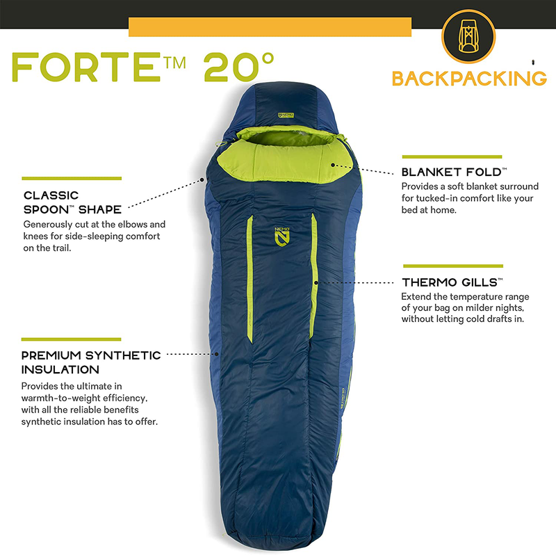 Nemo Forte Ultralight Synthetic Sleeping Bag (20 & 35 Degree) - Men'S & Womens Sporting Goods > Outdoor Recreation > Camping & Hiking > Sleeping Bags Nemo   