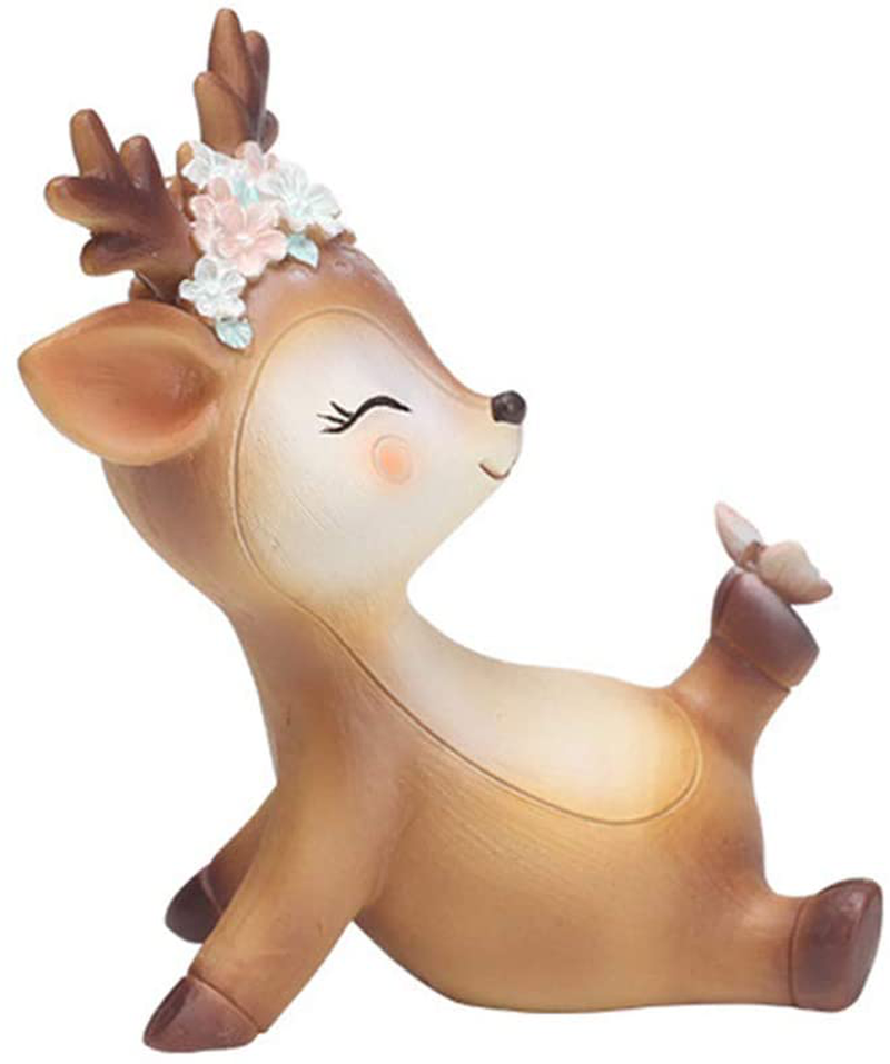 Deer Cake Topper Decor 3.9", Cute Resin Fawn Doe Figurines Toys Woodland Animal Deer Ornament Home&Party Decor for Baby Shower Birthday Wedding(Naughty) Home & Garden > Decor > Seasonal & Holiday Decorations L.DONG Default Title  
