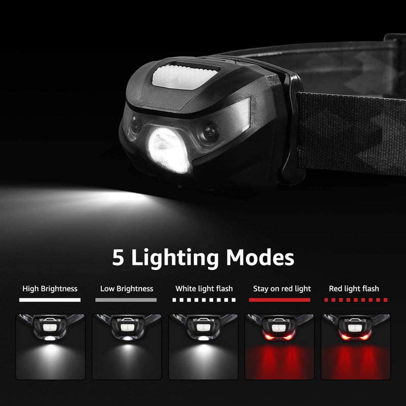 LE LED Headlamp Rechargeable, Super Bright, 5 Modes, IPX4 Waterproof, Adjustable and Comfortable Headlamp Flashlights for Adults and Kids, 2 Pack Hardware > Tools > Flashlights & Headlamps > Flashlights Lighting EVER   