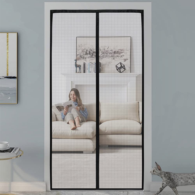 Garage Door Screen, 2 Car 16X7Ft Magnetic Closure Heavy Duty Weighted Bottom Screen Self Sealing Fiberglass Mesh anti Annoying Unwanted Animals Retractable Net - Easy Assembly & Pass-Through(Black) Sporting Goods > Outdoor Recreation > Camping & Hiking > Mosquito Nets & Insect Screens PICK FOR LIFE 39 x 83 inch  