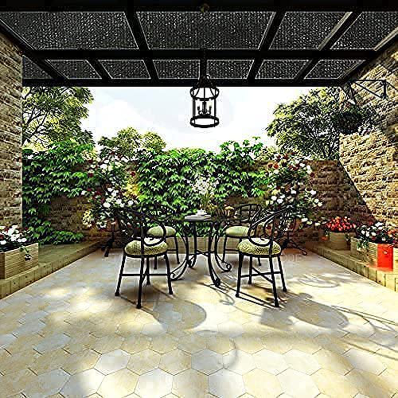 Shatex 90% Sun Shade Fabric for Pergola Cover Porch Vertical Screen, 8x12ft Black Home & Garden > Lawn & Garden > Outdoor Living > Outdoor Umbrella & Sunshade Accessories Shatex   