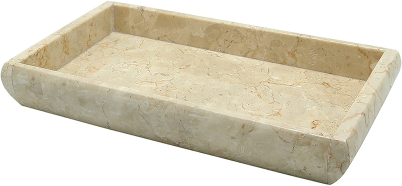 Creative Home Natural Champagne Marble Arch Vanity Tray Decorative Tray Jewelry Organizer Candle Holder Countertop Organizer, Beige, Large Home & Garden > Decor > Decorative Trays Creative Home Deluxe Guest Towel Tray  