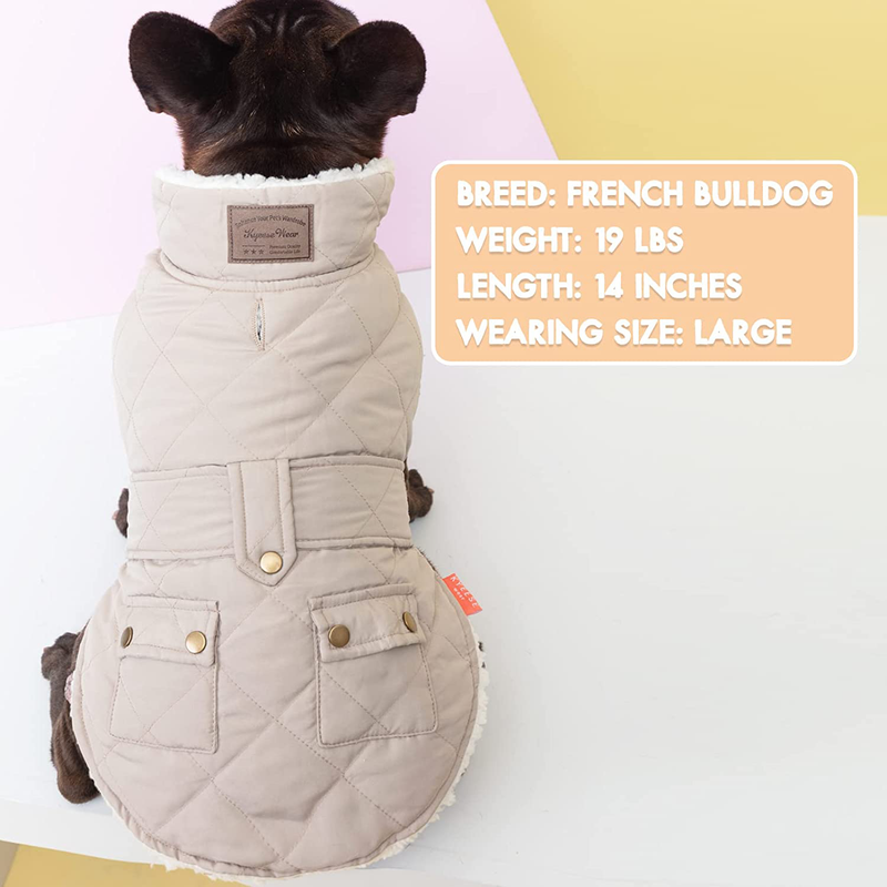 KYEESE Dog Jacket for Dogs Winter Windproof Fleece Lined Dog Vest Cold Weather Coats with Leash Hole