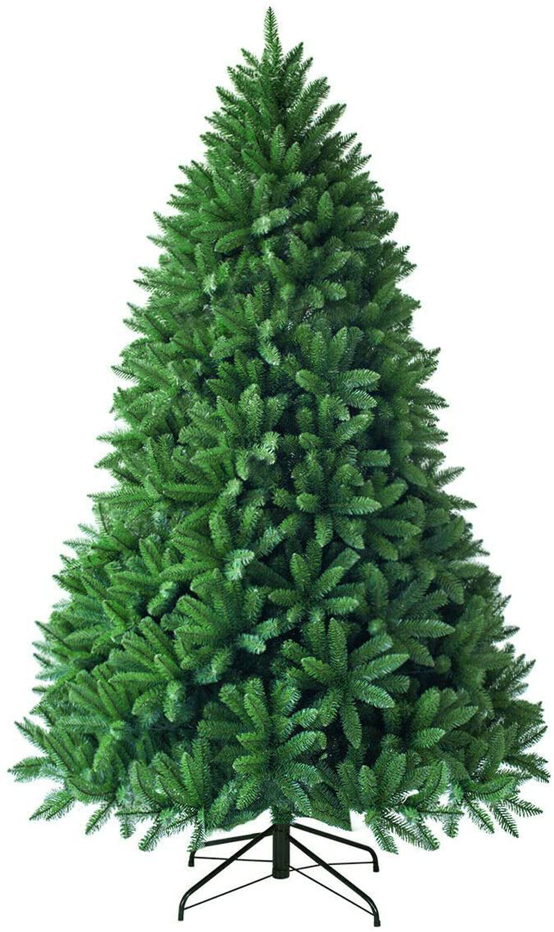 Goplus 5ft Unlit Artificial Christmas Tree, Premium Hinged Fir Tree, Easy Assembly with Metal Stand, Xmas Décor for Indoor and Outdoor (5ft) Home & Garden > Decor > Seasonal & Holiday Decorations > Christmas Tree Stands Goplus 6ft  