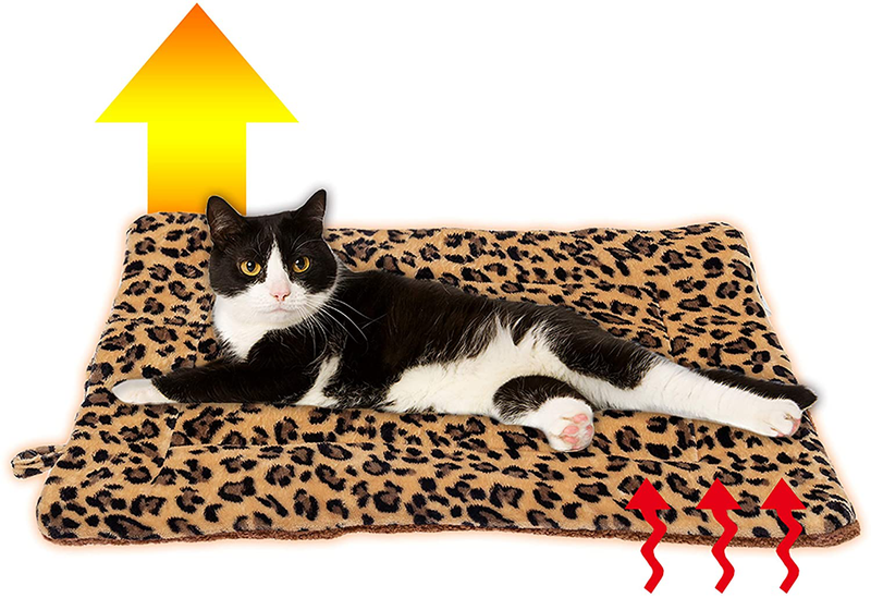 FLYSTAR Cat Bed Mat - Self Self Heating Warming Leopard Cute Cat Pad, Soft Flannel & Cotton, Support Machine Wash and Hand Wash, Comfortable Suitable for Small, Medium, Large Cats/Puppies Animals & Pet Supplies > Pet Supplies > Cat Supplies > Cat Beds FLYSTAR 19.7"*29.5"  