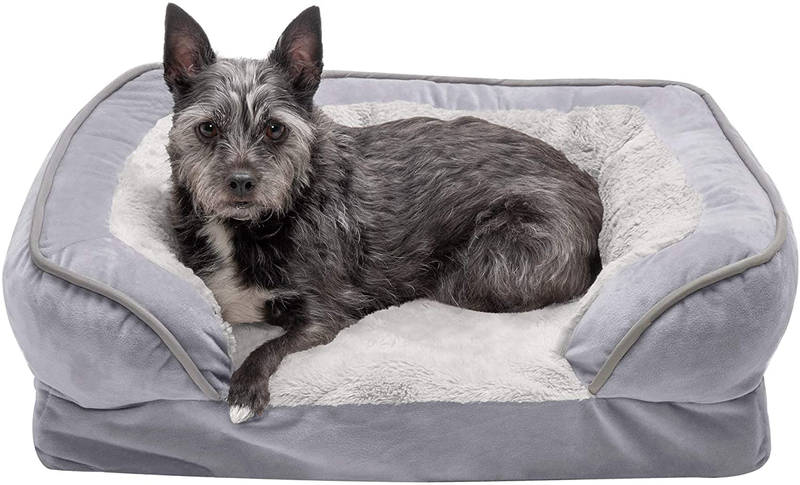 Furhaven Orthopedic, Cooling Gel, and Memory Foam Pet Beds for Small, Medium, and Large Dogs and Cats - Luxe Perfect Comfort Sofa Dog Bed, Performance Linen Sofa Dog Bed, and More Animals & Pet Supplies > Pet Supplies > Dog Supplies > Dog Beds Furhaven Velvet Waves Granite Gray Sofa Bed (Egg Crate Orthopedic Foam) Small (Pack of 1)