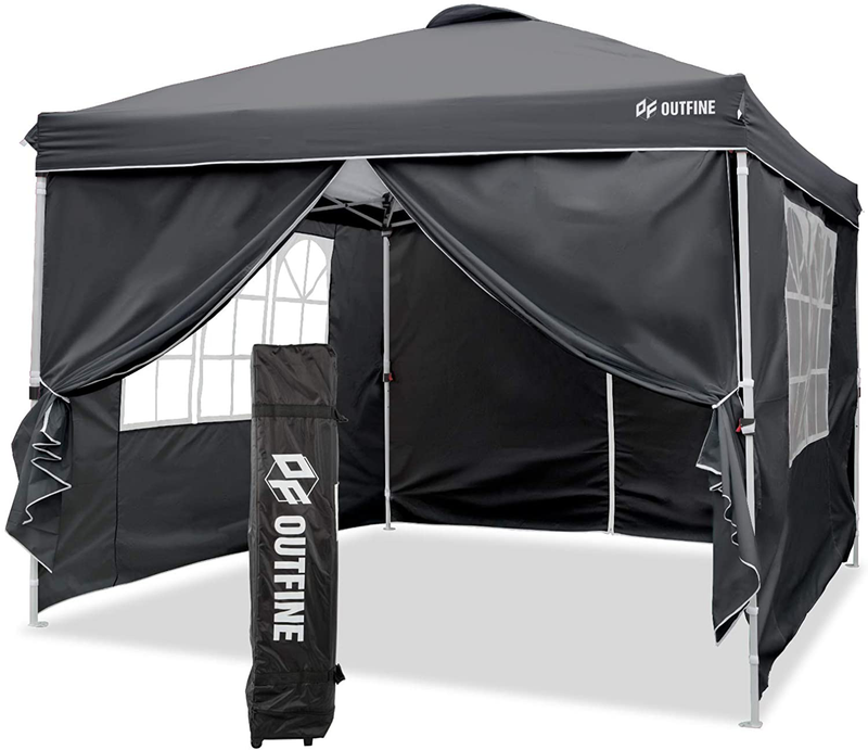 OUTFINE Canopy 10'x10' Pop Up Commercial Instant Gazebo Tent, Fully Waterproof, Outdoor Party Canopies with 4 Removable Zippered Sidewalls, Stakes x8, Ropes x4 (White, 1010FT) Home & Garden > Lawn & Garden > Outdoor Living > Outdoor Structures > Canopies & Gazebos OUTFINE Black 10*10FT 