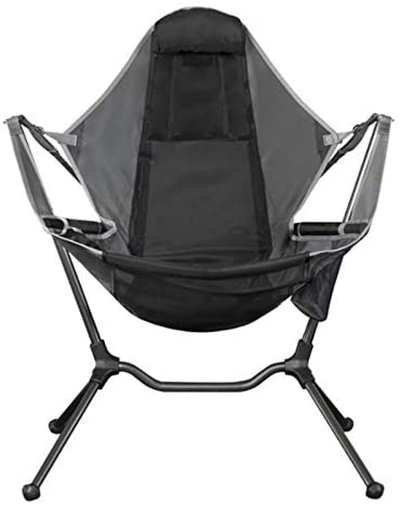 Jiating Folding Camp Chair,Camping Swing Luxury Recliner Relaxation Swinging Comfort Lean Back Outdoor Folding Chair Beach Chairs, Dark Gray Sporting Goods > Outdoor Recreation > Camping & Hiking > Camp Furniture Jiating   