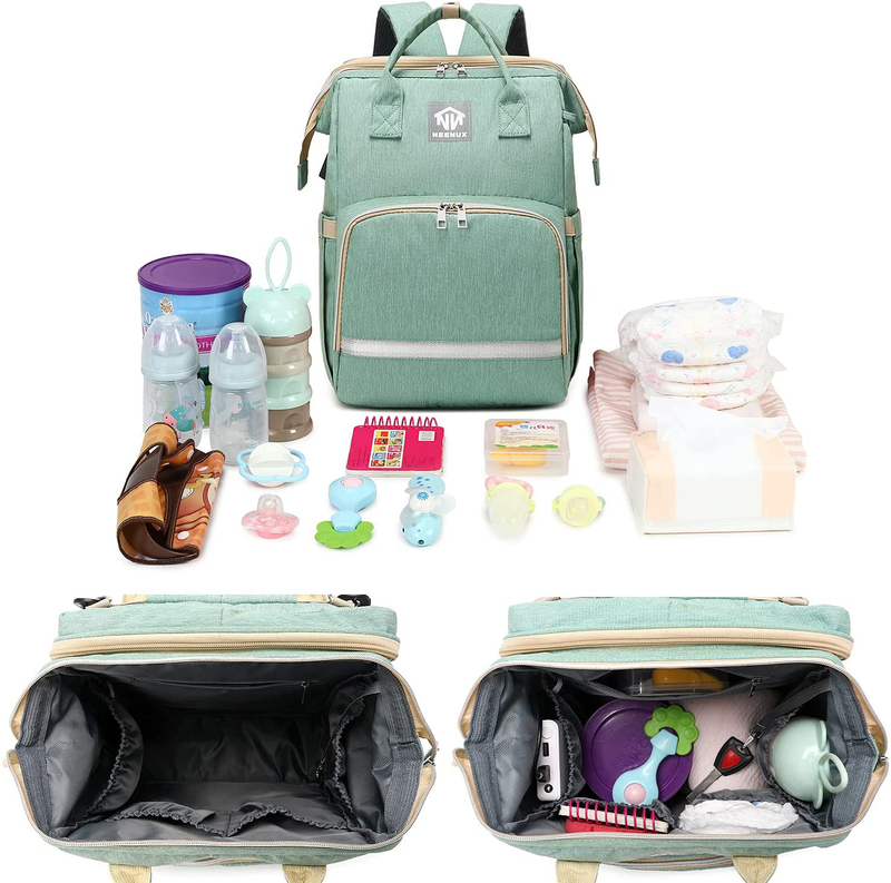 NEENUX Diaper Bag Backpack - 3 in 1 Diaper Bag with Changing Station, Baby Bag Diaper Backpack, Travel Bassinet Foldable Baby Bed, Portable Changing Pad, Baby Bags for Boys and Girls, Stroller Straps Sporting Goods > Outdoor Recreation > Camping & Hiking > Mosquito Nets & Insect Screens NEENUX   