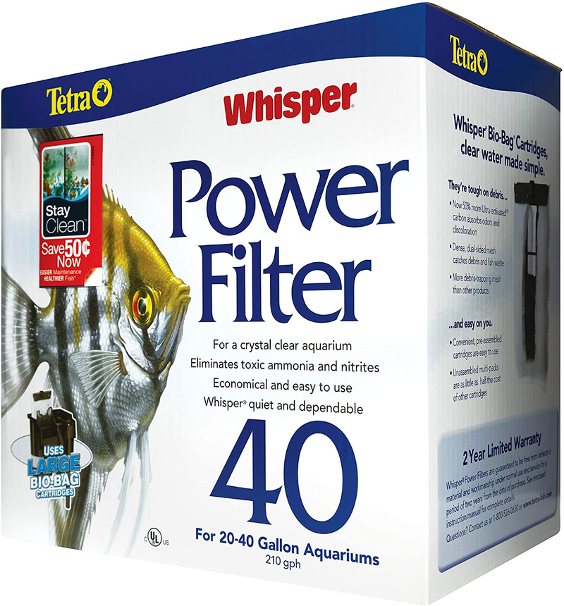 Tetra Whisper Power Filter for Aquariums, 3 Filters in 1 Animals & Pet Supplies > Pet Supplies > Fish Supplies > Aquarium Filters Tetra   