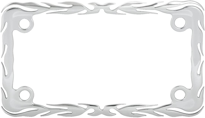 GG Grand General 60393 Chrome Flame Motorcycle License Plate Frame, 7-1/2"x4-1/16"  ‎Grand General 7-1/2"x4-1/16"  