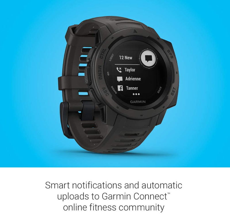 Garmin 010-02064-00 Instinct, Rugged Outdoor Watch with GPS, Features Glonass and Galileo, Heart Rate Monitoring and 3-Axis Compass, Graphite Apparel & Accessories > Jewelry > Watches Garmin   