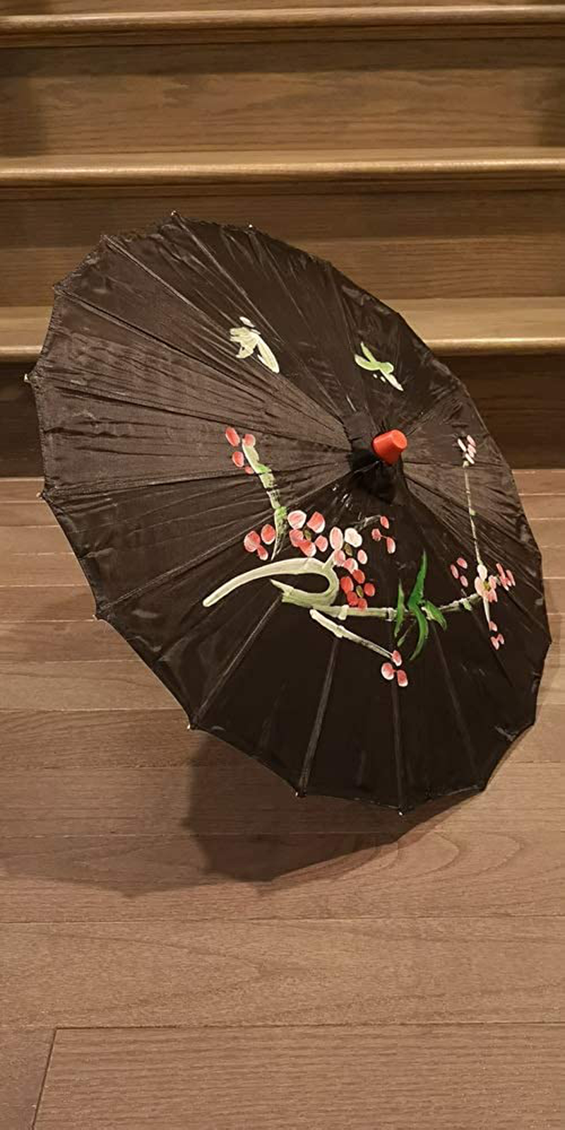 TJ GLOBAL 22" Kid's Chinese Japanese Umbrella Parasol for Wedding Parties, Photography, Costumes, Cosplay, Decoration (Black)