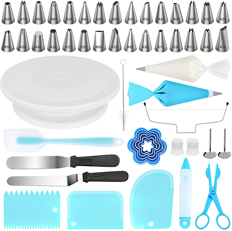 Kootek 103 Pcs Cake Decorating Tools Kit Baking Supplies Set with Revolving Cake Turntable, Cake Leveler, Cookie Cutter, Piping Tips, Frosting Pastry Bags, Icing Spatula Smoother, Cake Scrapers Home & Garden > Kitchen & Dining > Kitchen Tools & Utensils > Cake Decorating Supplies Kootek Default Title  