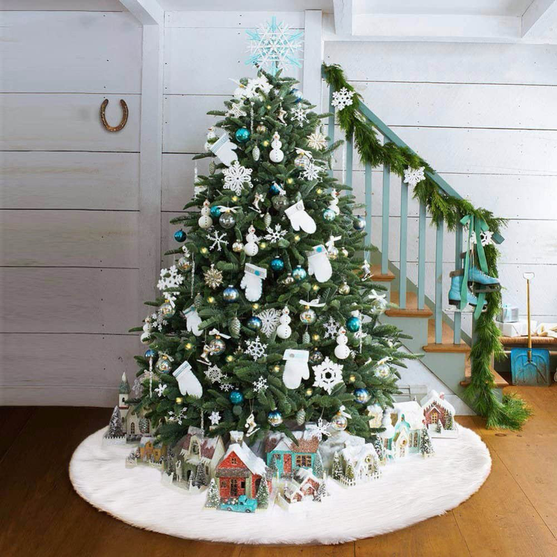 TNIKSKY Christmas Tree Plush Skirt Holiday Tree Ornaments Decoration for Merry Christmas 73-75cm (Size S)