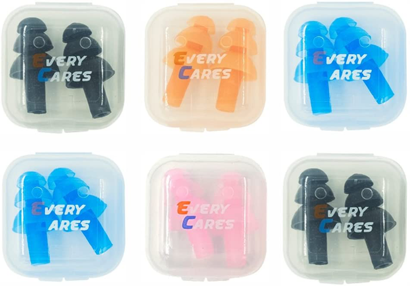 Every Cares Silicone Swimming Earplugs, 6 Pairs, Comfortable, Waterproof, Ear Plugs Swimming Showering Case Sporting Goods > Outdoor Recreation > Boating & Water Sports > Swimming Every Cares Multicolor  