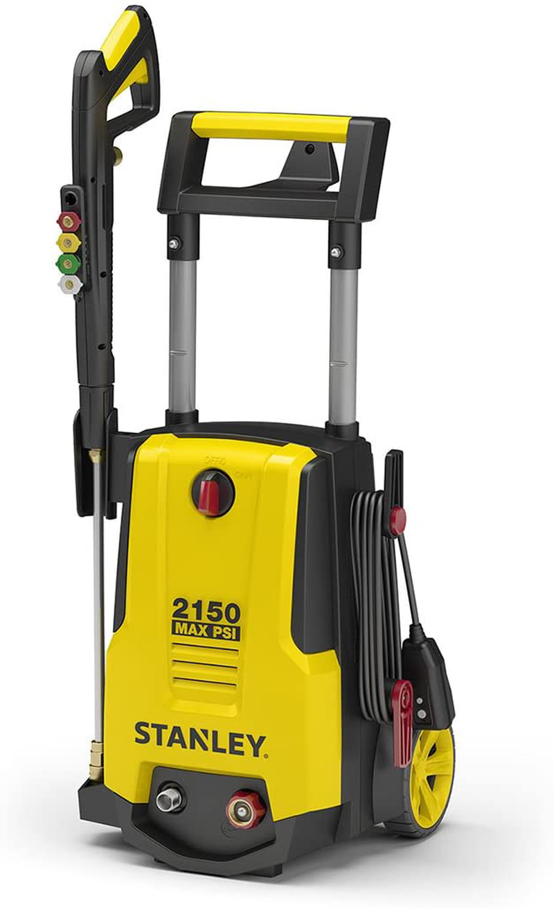 Stanley SHP2150 Electric Pressure Washer with Spray Gun, Quick Connect Nozzles Foam Cannon, 25' Hose, Max PSI 2150, 1.4 GPM  STANLEY Pressure Washer  