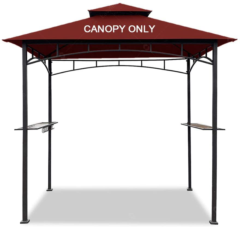 Easylee Grill Gazebo Shelter Replacement Canopy 5'x8' Double Tiered BBQ Cover Roof ONLY FIT for Gazebo Model L-GG001PST-F (Grey) Home & Garden > Lawn & Garden > Outdoor Living > Outdoor Structures > Canopies & Gazebos Easylee Burgundy  