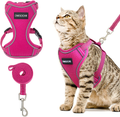 DMISOCHR Cat Harness and Leash Set - Escape Proof Safe Cat Vest Harness for Walking Outdoor - Reflective Adjustable Soft Mesh Breathable Body Harness - Easy Control for Small, Medium, Large Cats Animals & Pet Supplies > Pet Supplies > Cat Supplies > Cat Apparel DMISOCHR Rose Red Medium (neck: 11"-14.3" chest: 16"-20") 