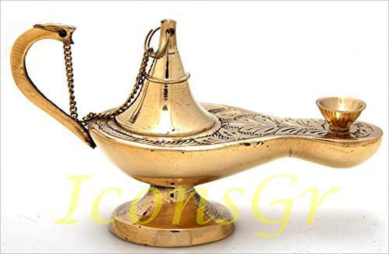 Iconsgr Orthodox Greek Christian Bronze Votive Vigil Oil Lamp - 373/3