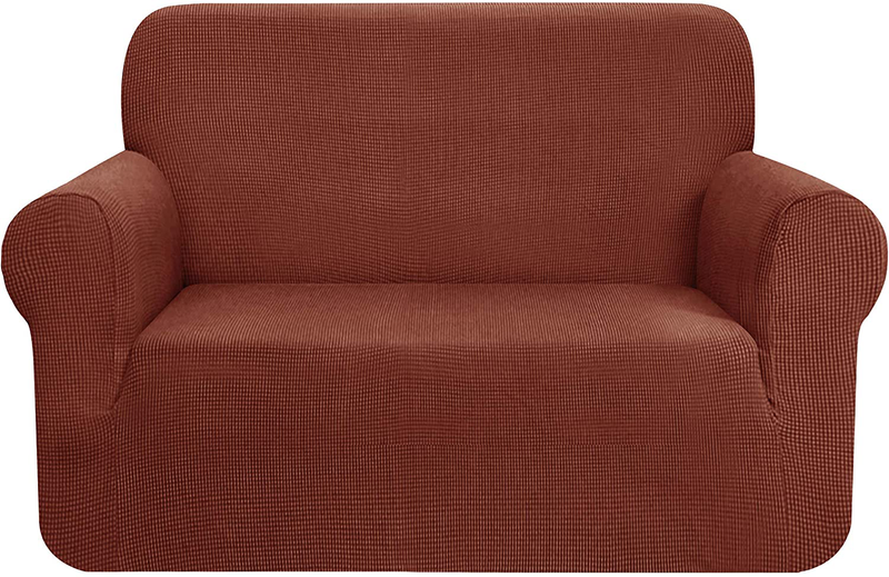 CHUN YI Stretch Sofa Slipcover 1-Piece Couch Cover, 3 Seater Coat Soft With Elastic, Checks Spandex Jacquard Fabric, Large, Black Home & Garden > Decor > Chair & Sofa Cushions CHUN YI   