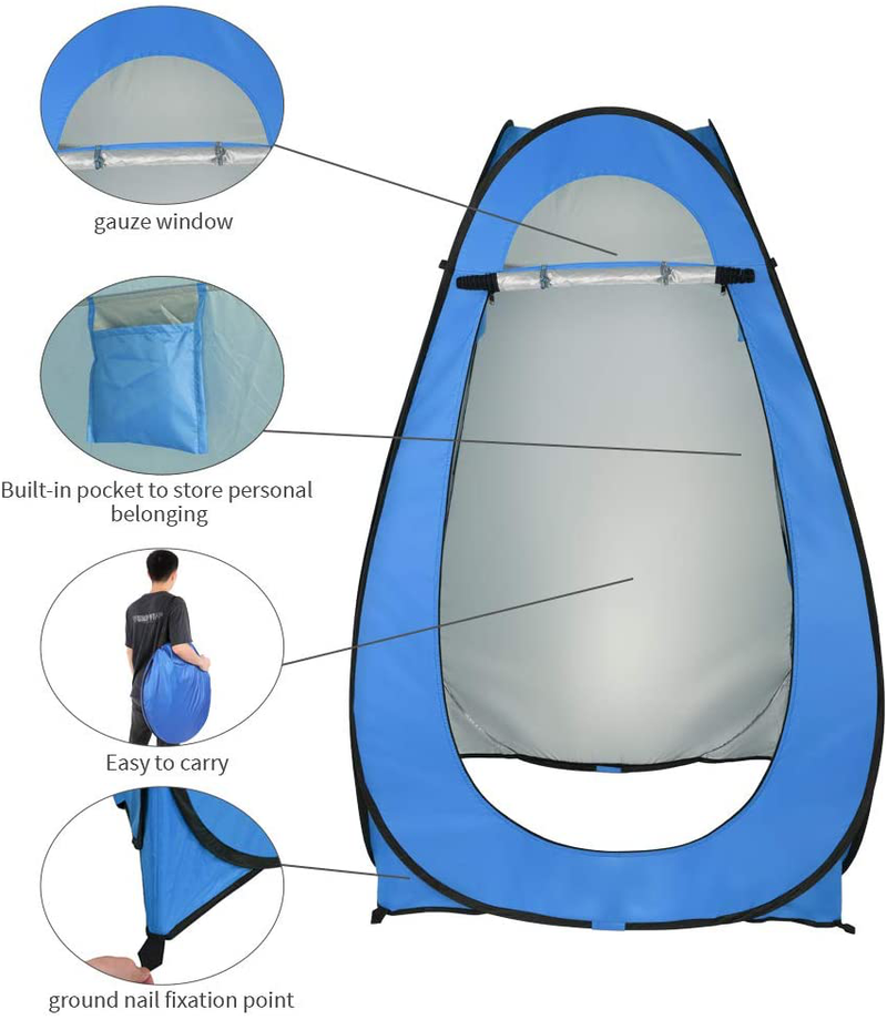 Toilet Shower Tent 1-2 Person Portable Pop up Dressing Tent Changing Room Privacy Tent Camping Shelter