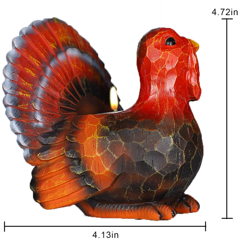 MorTime Resin Turkey Tealight Candle Holder, Thanksgiving Decorations Tea Light Turkey Candleholders for Home Table Kitchen Autumn Harvest Day Thanksgiving Party Decor Home & Garden > Decor > Seasonal & Holiday Decorations& Garden > Decor > Seasonal & Holiday Decorations MorTime   