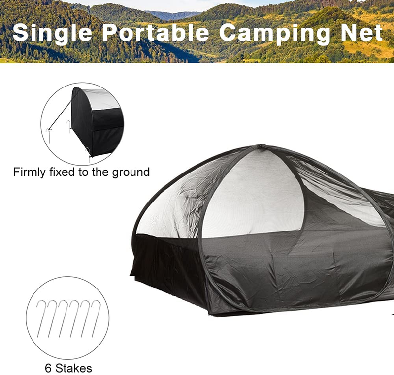 L RUNNZER Pop-Up Single Mosquito Tent, Mosquito Camping Net for Sleeping Outdoor Camping Traveling Sporting Goods > Outdoor Recreation > Camping & Hiking > Mosquito Nets & Insect Screens L RUNNZER   