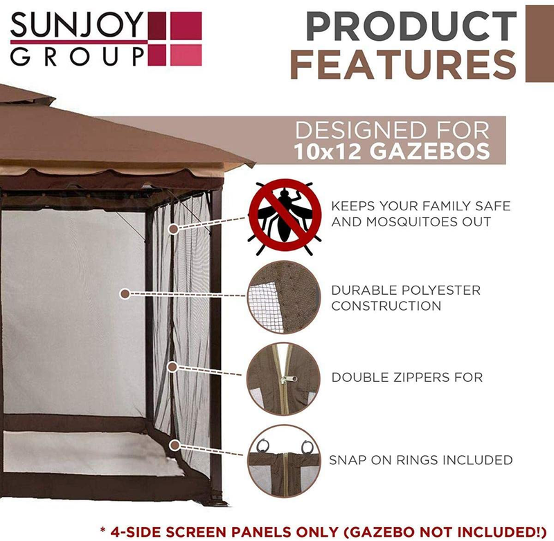 Sunjoy L-GZ531PST-C-T Fabric Replacement Mosquito Netting, Brown Home & Garden > Lawn & Garden > Outdoor Living > Outdoor Structures > Canopies & Gazebos Sunjoy   