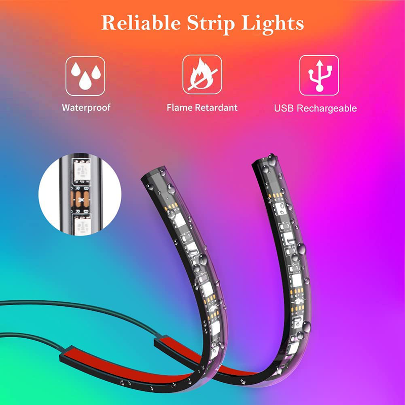 Winzwon Car Led Lights Interior 4 Pcs 48 Led Strip Light For Car With USB Port APP Control For iPhone Android Smart Phone Infinite DIY Colors Music Microphone Control Vehicles & Parts > Vehicle Parts & Accessories > Motor Vehicle Parts > Motor Vehicle Lighting Winzwon   