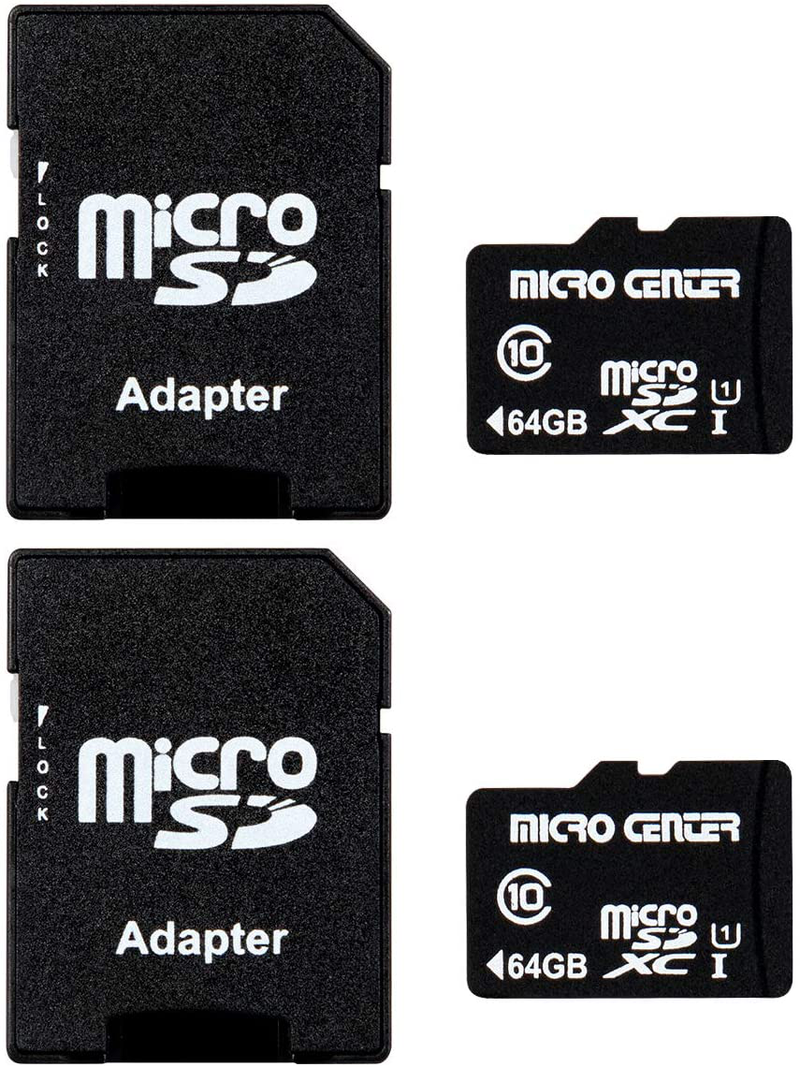Micro Center 32GB Class 10 Micro SDHC Flash Memory Card with Adapter for Mobile Device Storage Phone, Tablet, Drone & Full HD Video Recording - 80MB/s UHS-I, C10, U1 (2 Pack)
