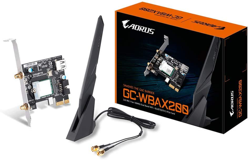 Gigabyte GC-Wbax200 2x2 802.11Ax Dual Band WiFi + Bluetooth 5 PCIe Expansion Card