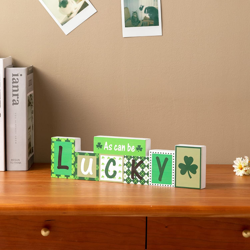 St Patricks Day/Easter Decorations Wooden Sign, DEWBIN Reversible Table Decor, Irish Theme & Easter Theme Farmhouse Table Decor, Free Standing Table Decorations for Desk, Shelf, Home, Office. Arts & Entertainment > Party & Celebration > Party Supplies DEWBIN   