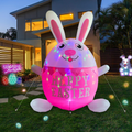 Easter Inflatables Outdoor Decorations Clearance - 8 FT Easter Inflatable Bunny Easter Yard Decorations Easter Blow up Yard Decorations Built-In Flashing LED Light, Party, Yard, Garden Home & Garden > Decor > Seasonal & Holiday Decorations OuToorDoor White  