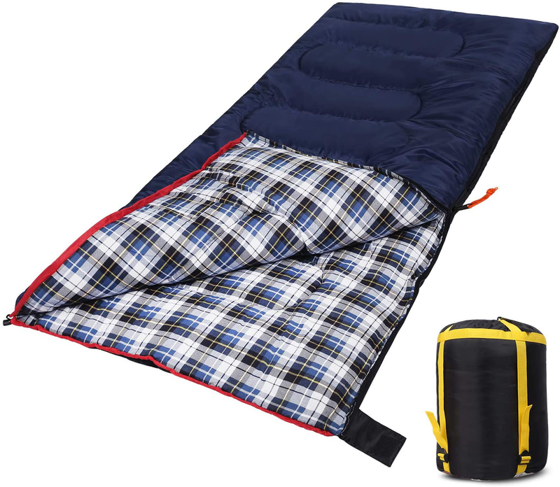 Domaker Lightweight Camping Sleeping Bag for Adults, Compact Backpacking Sleeping Bag for Hiking Travel, 3 Seasons Warm Flannel Sleeping Bag with Stuff Sack for Men/Women, Blue 2/3/4Lbs Sporting Goods > Outdoor Recreation > Camping & Hiking > Sleeping Bags Domaker   